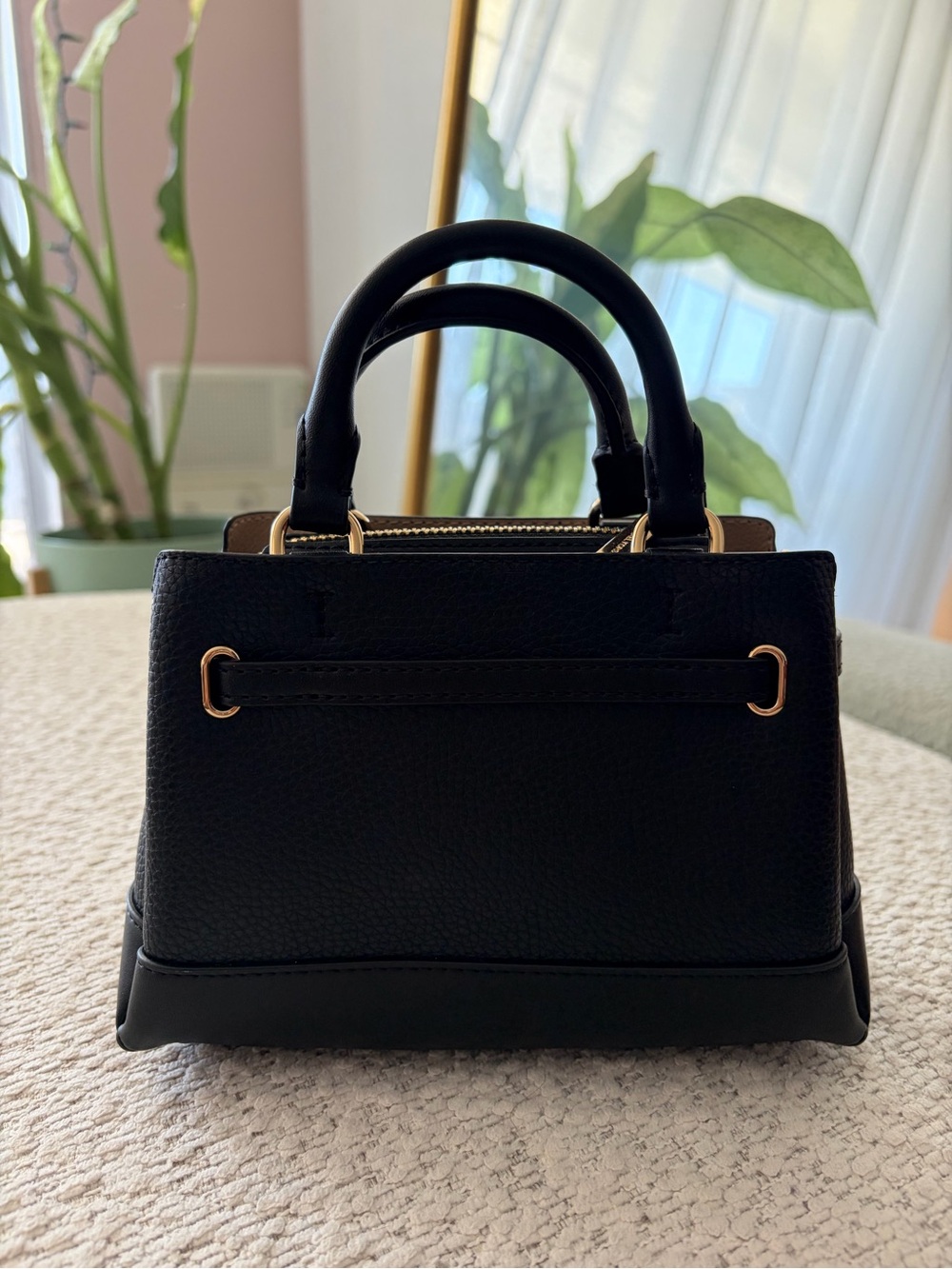Michael Kors Reed Small Pebbled Leather Satchel with Gold Hardware - Picture 3 of 5